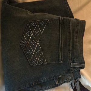 Sequined pocket straight leg jeans